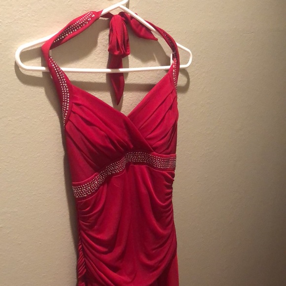 Trixxi 3 💞 Fashions Red Evening Wear Fits Med 34-36 Bust Hi-low Maxi Length - Picture 15 of 16